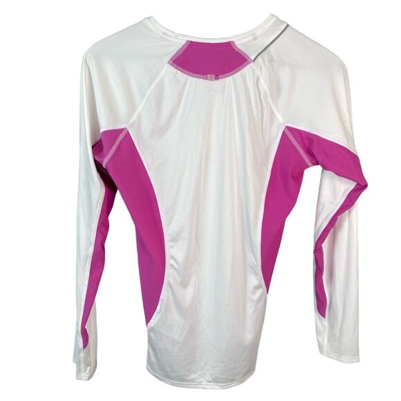 Nike Fit Dry Pink & White Long Sleeve Running Shirt Women's Size Small - Picture 4 of 7